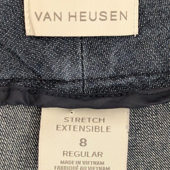 Van Heusen Blue Cropped Pants Tailored Ankle Length - Picture 4 of 6